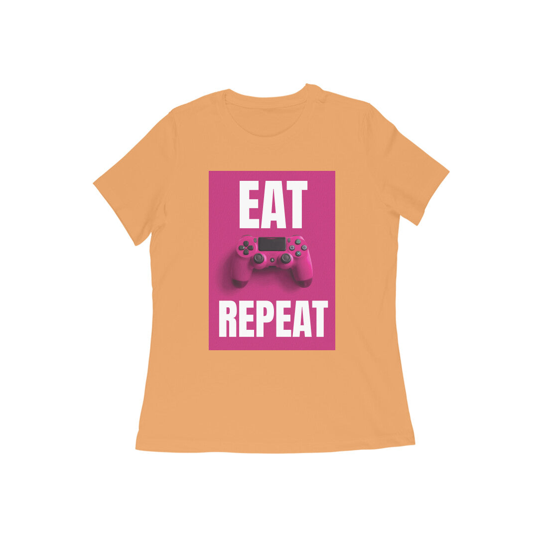 WOMEN'S ROUND NECK T-SHIRT - Eat Game Repeat puraidoprints
