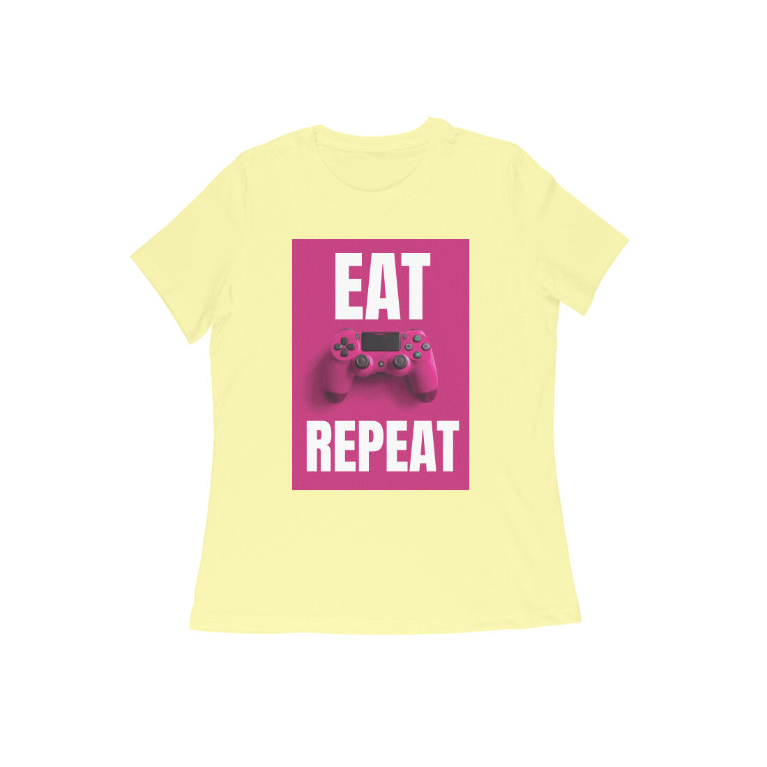 WOMEN'S ROUND NECK T-SHIRT - Eat Game Repeat puraidoprints