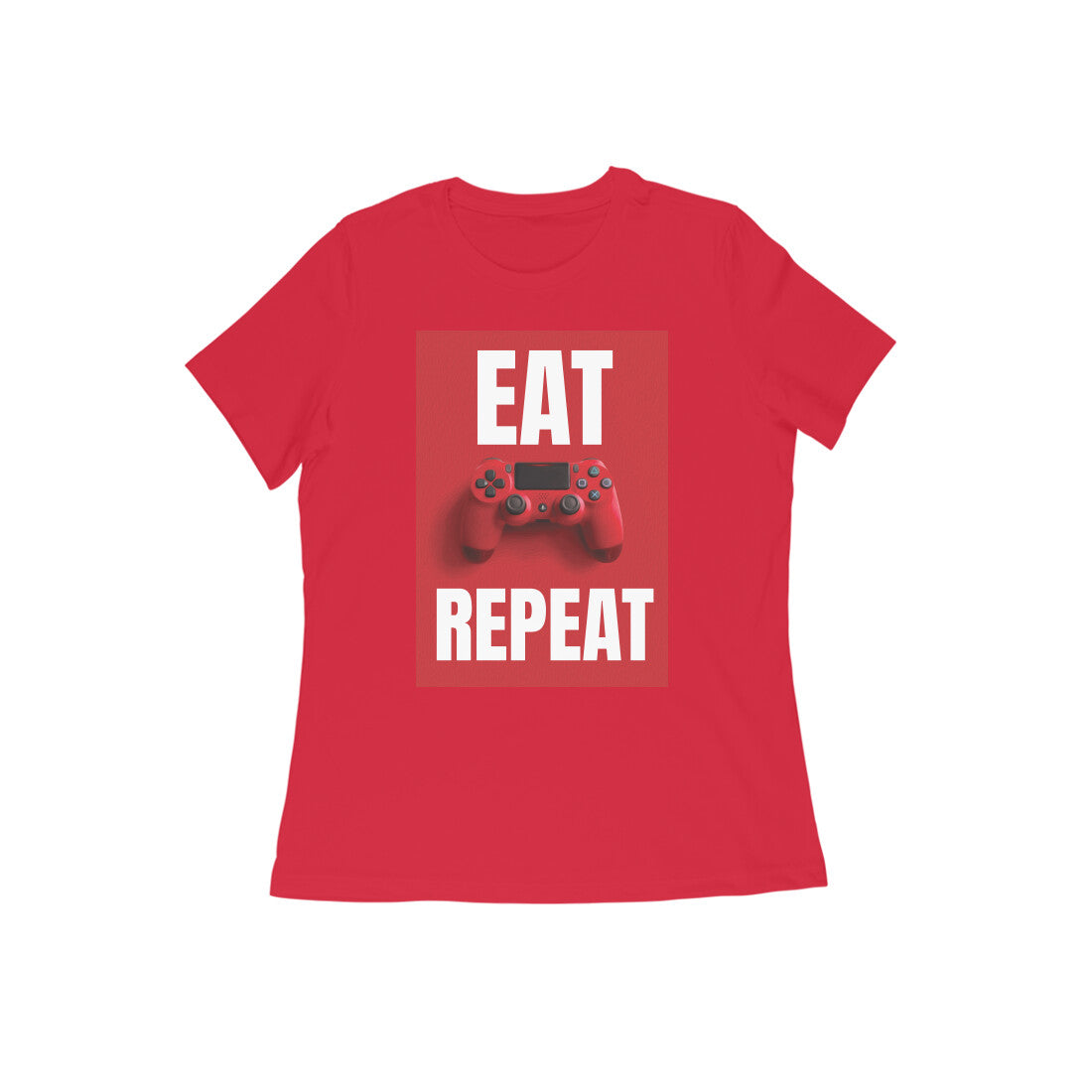 WOMEN'S ROUND NECK T-SHIRT - Eat Game Repeat puraidoprints