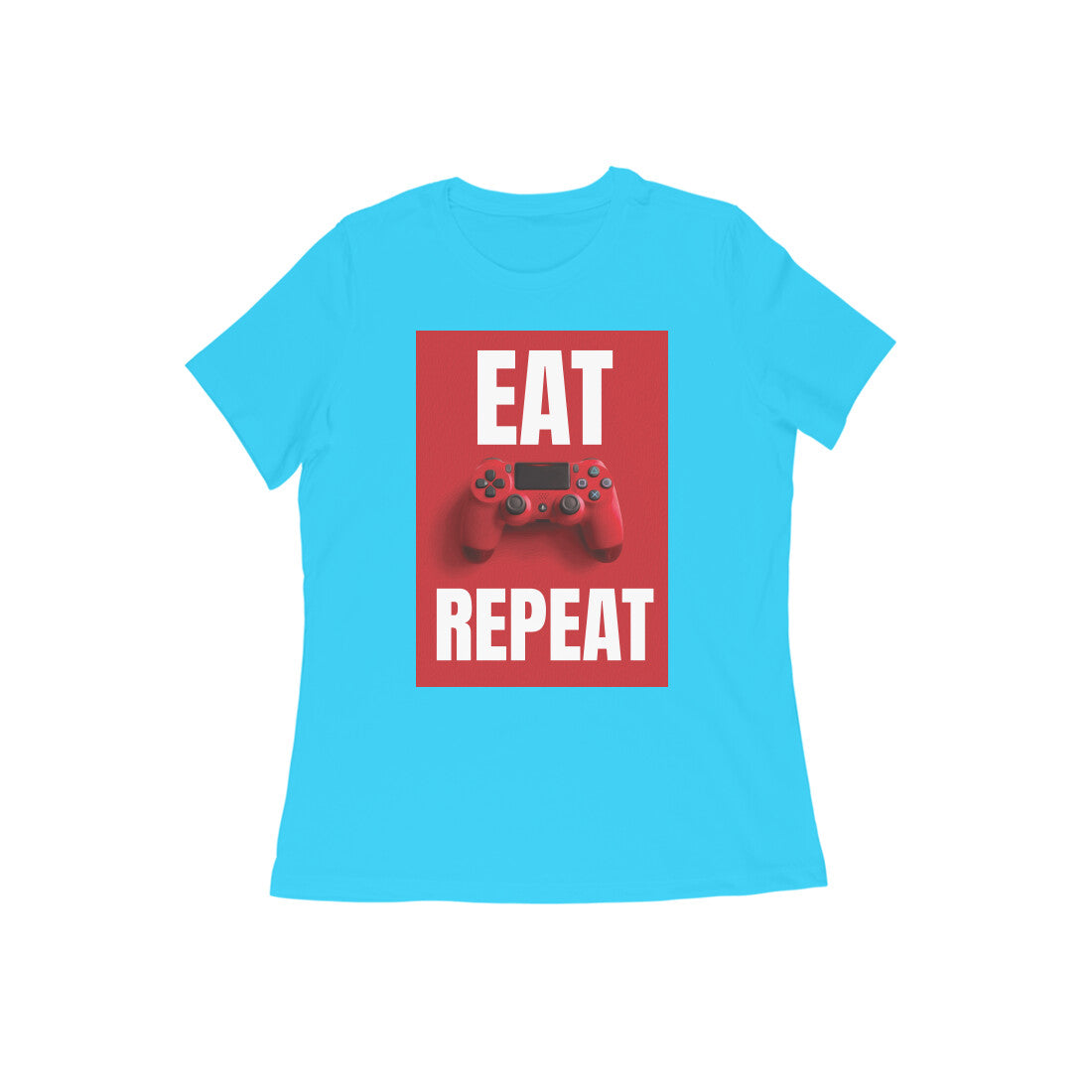 WOMEN'S ROUND NECK T-SHIRT - Eat Game Repeat puraidoprints