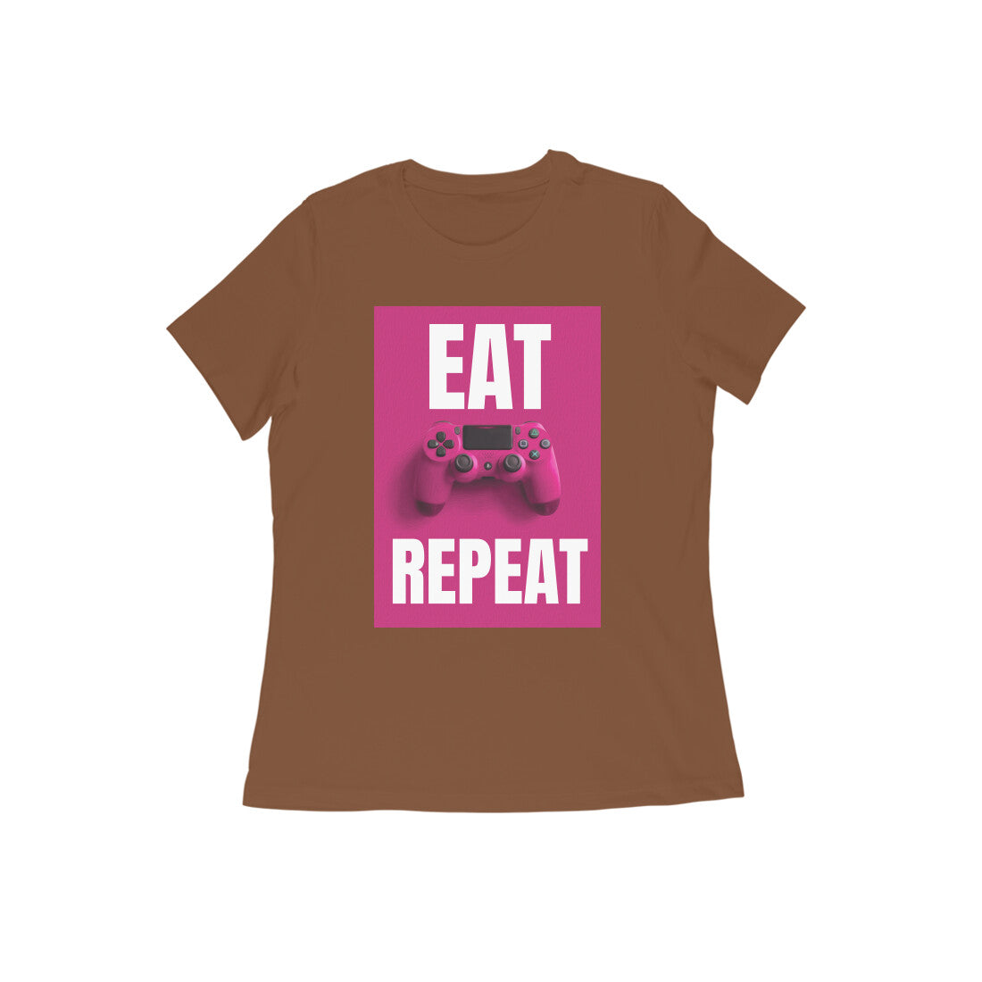 WOMEN'S ROUND NECK T-SHIRT - Eat Game Repeat puraidoprints