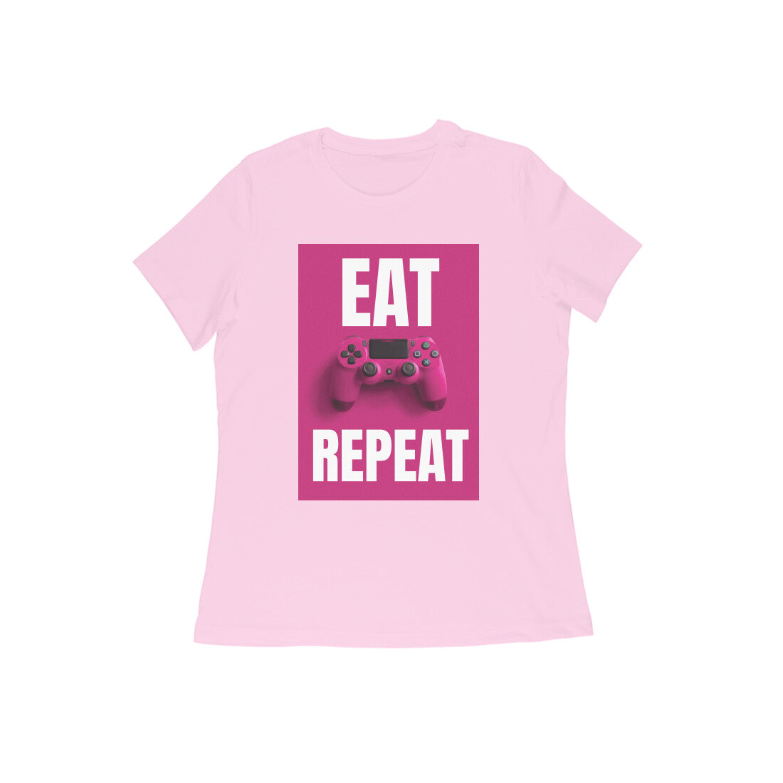 WOMEN'S ROUND NECK T-SHIRT - Eat Game Repeat puraidoprints
