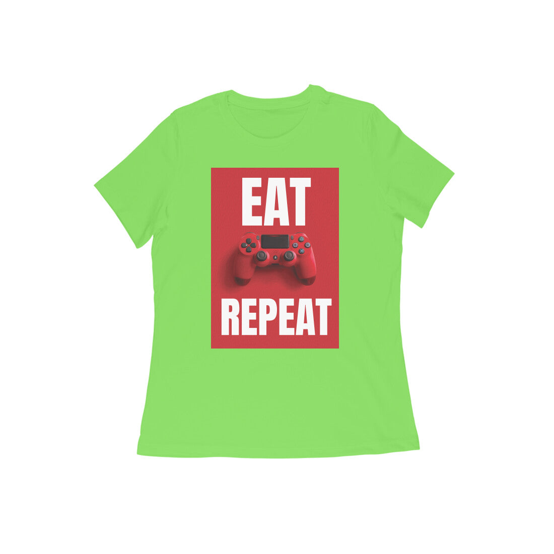WOMEN'S ROUND NECK T-SHIRT - Eat Game Repeat puraidoprints