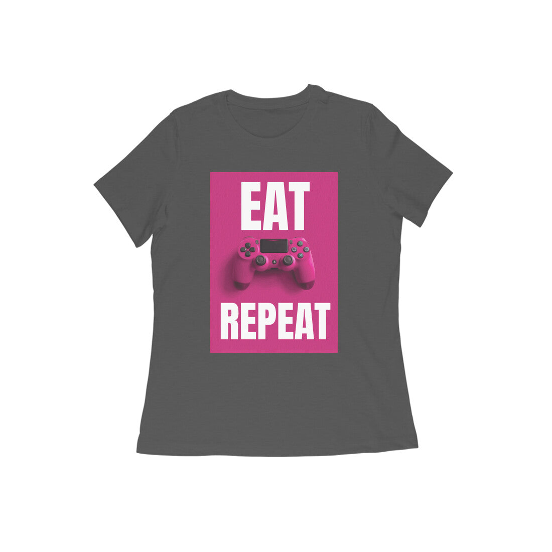 WOMEN'S ROUND NECK T-SHIRT - Eat Game Repeat puraidoprints