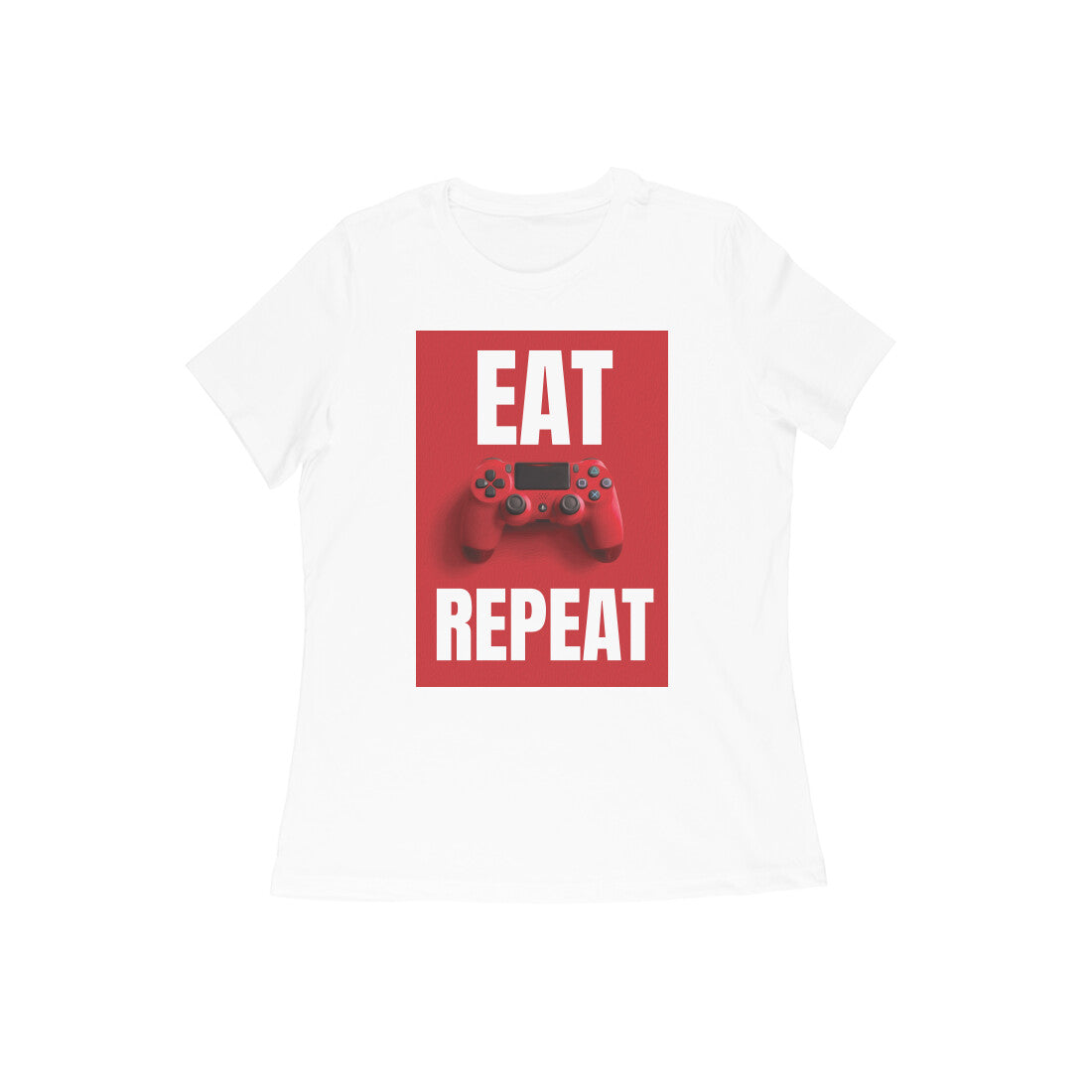 WOMEN'S ROUND NECK T-SHIRT - Eat Game Repeat puraidoprints