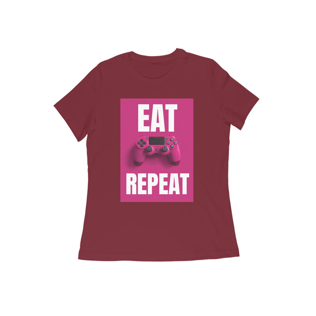WOMEN'S ROUND NECK T-SHIRT - Eat Game Repeat puraidoprints
