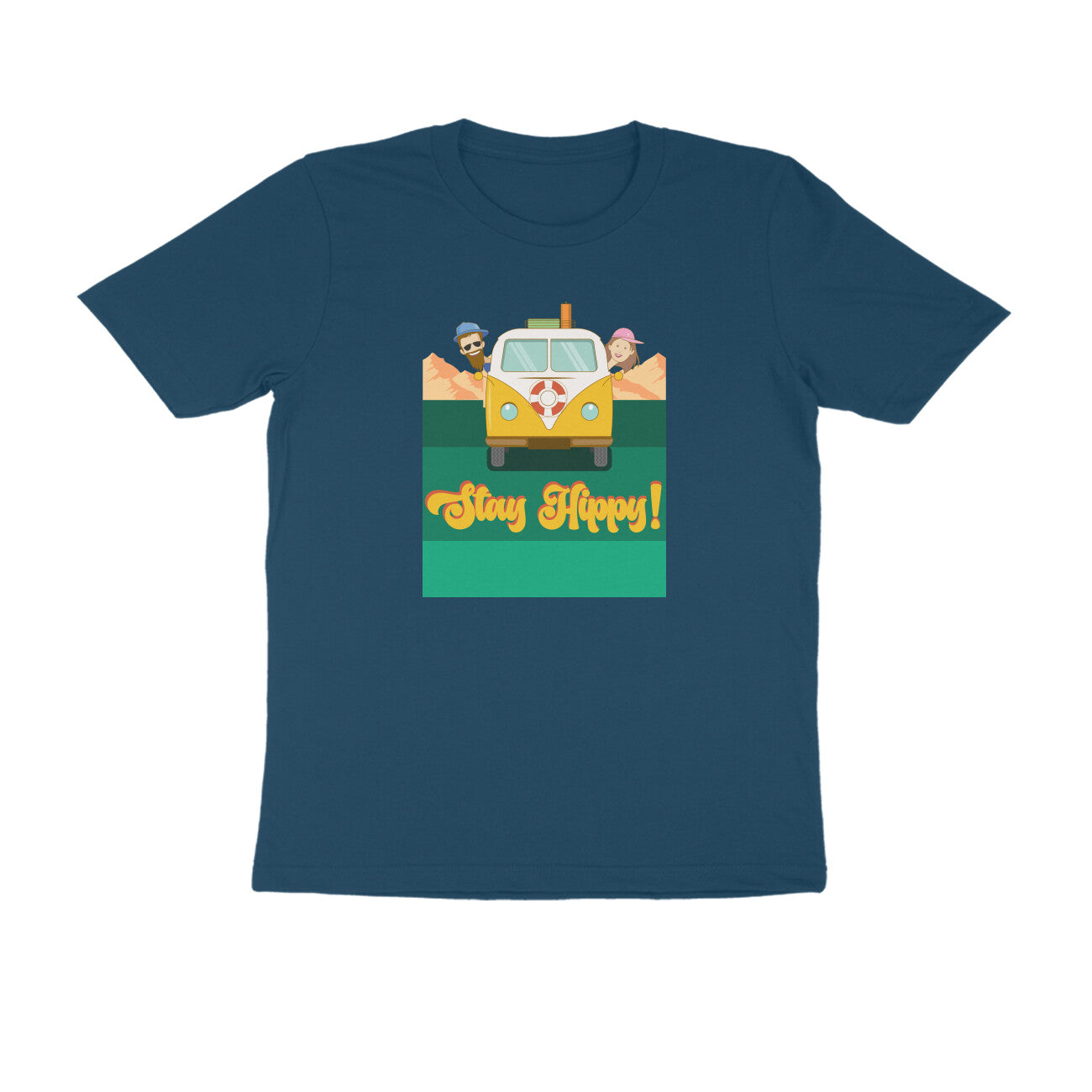 Half-Sleeve Round Neck T-Shirt β Stay Hippy