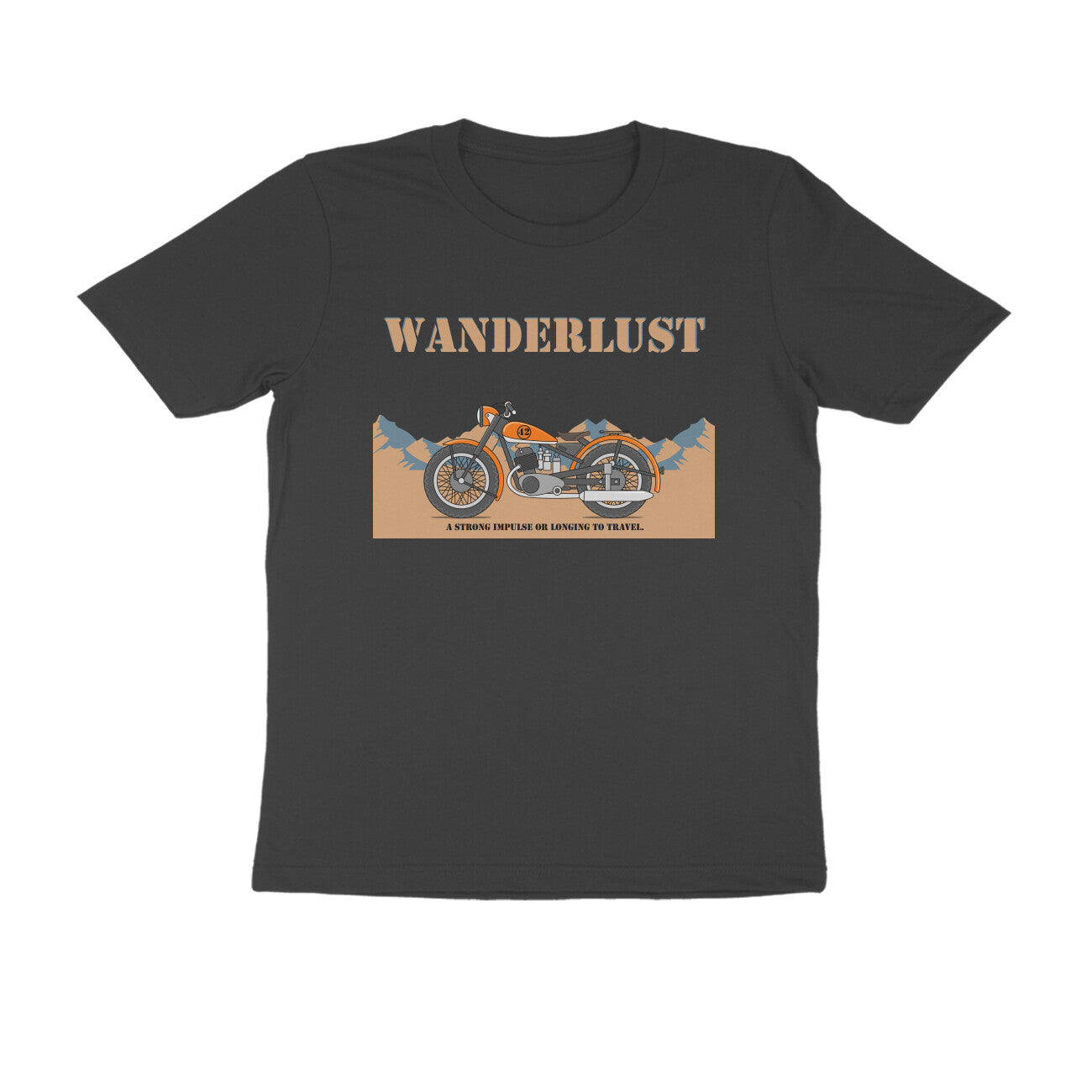 Half-Sleeve Round Neck T-Shirt β Wanderlust 1