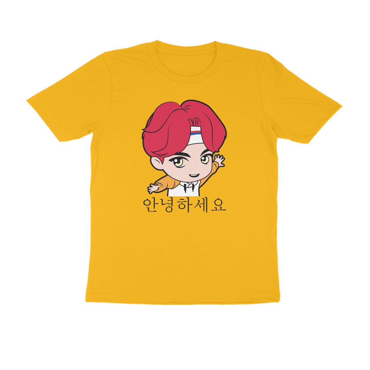 Half-Sleeve Round Neck T-Shirt β Korean β Annyeonghaseyo - Hello