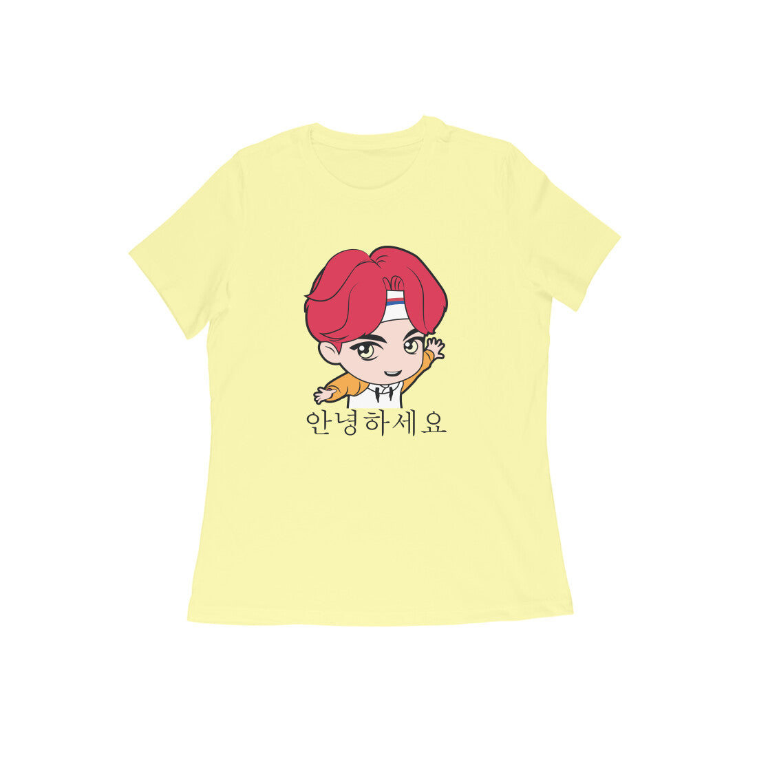 WOMEN'S ROUND NECK T-SHIRT - Korean β Annyeonghaseyo - Hello