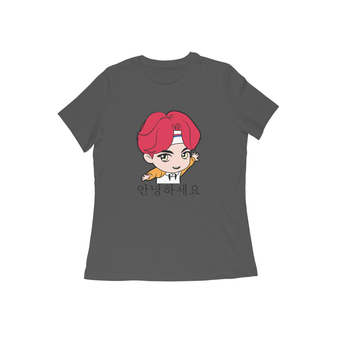WOMEN'S ROUND NECK T-SHIRT - Korean β Annyeonghaseyo - Hello