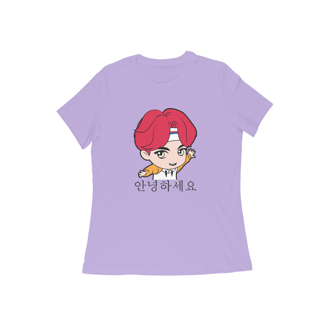 WOMEN'S ROUND NECK T-SHIRT - Korean β Annyeonghaseyo - Hello