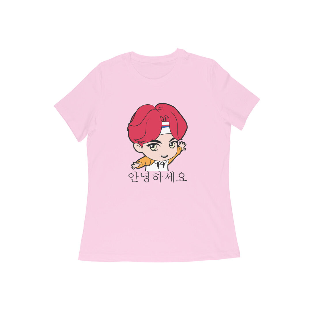 WOMEN'S ROUND NECK T-SHIRT - Korean β Annyeonghaseyo - Hello