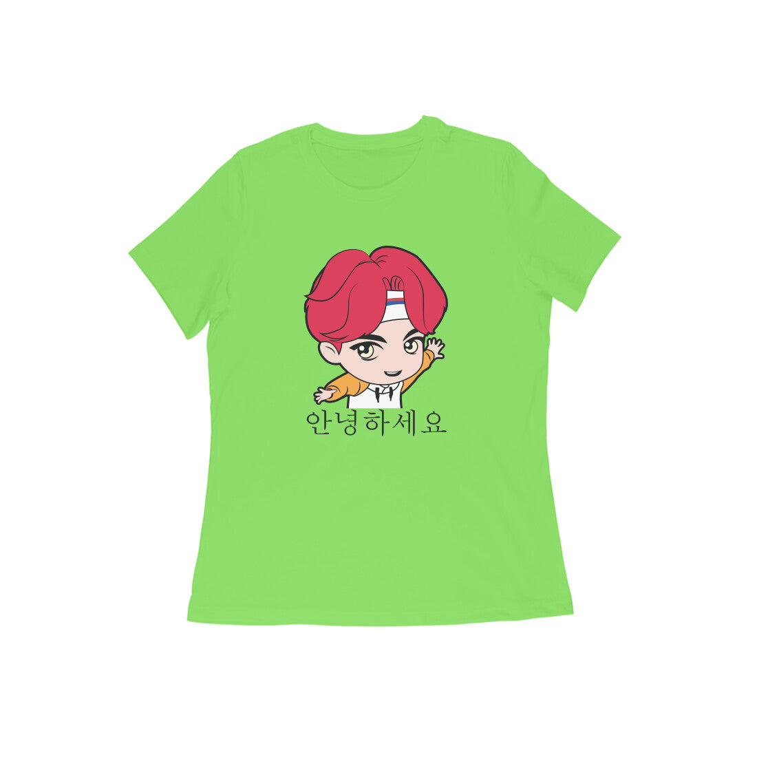 WOMEN'S ROUND NECK T-SHIRT - Korean β Annyeonghaseyo - Hello
