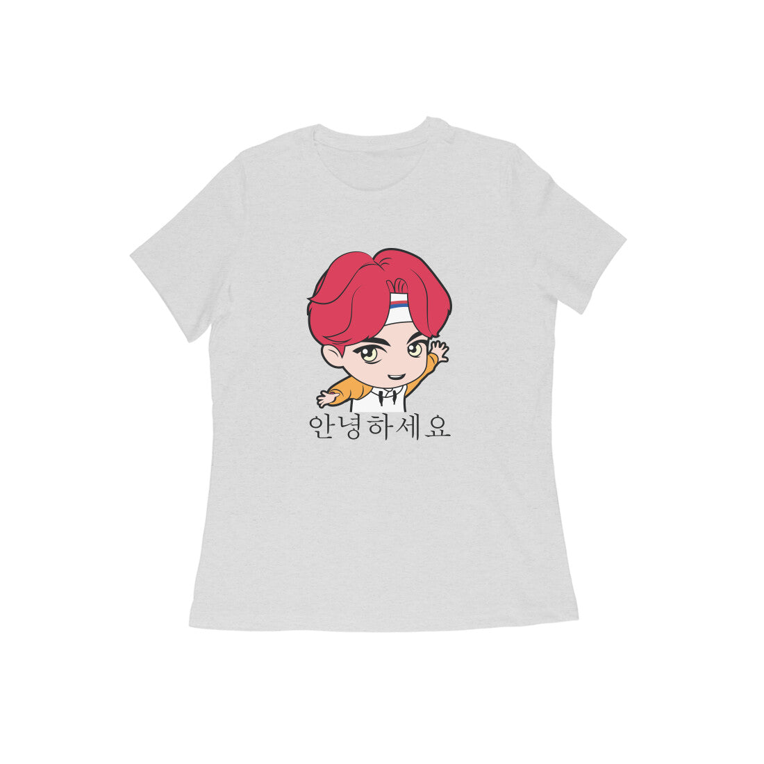 WOMEN'S ROUND NECK T-SHIRT - Korean β Annyeonghaseyo - Hello