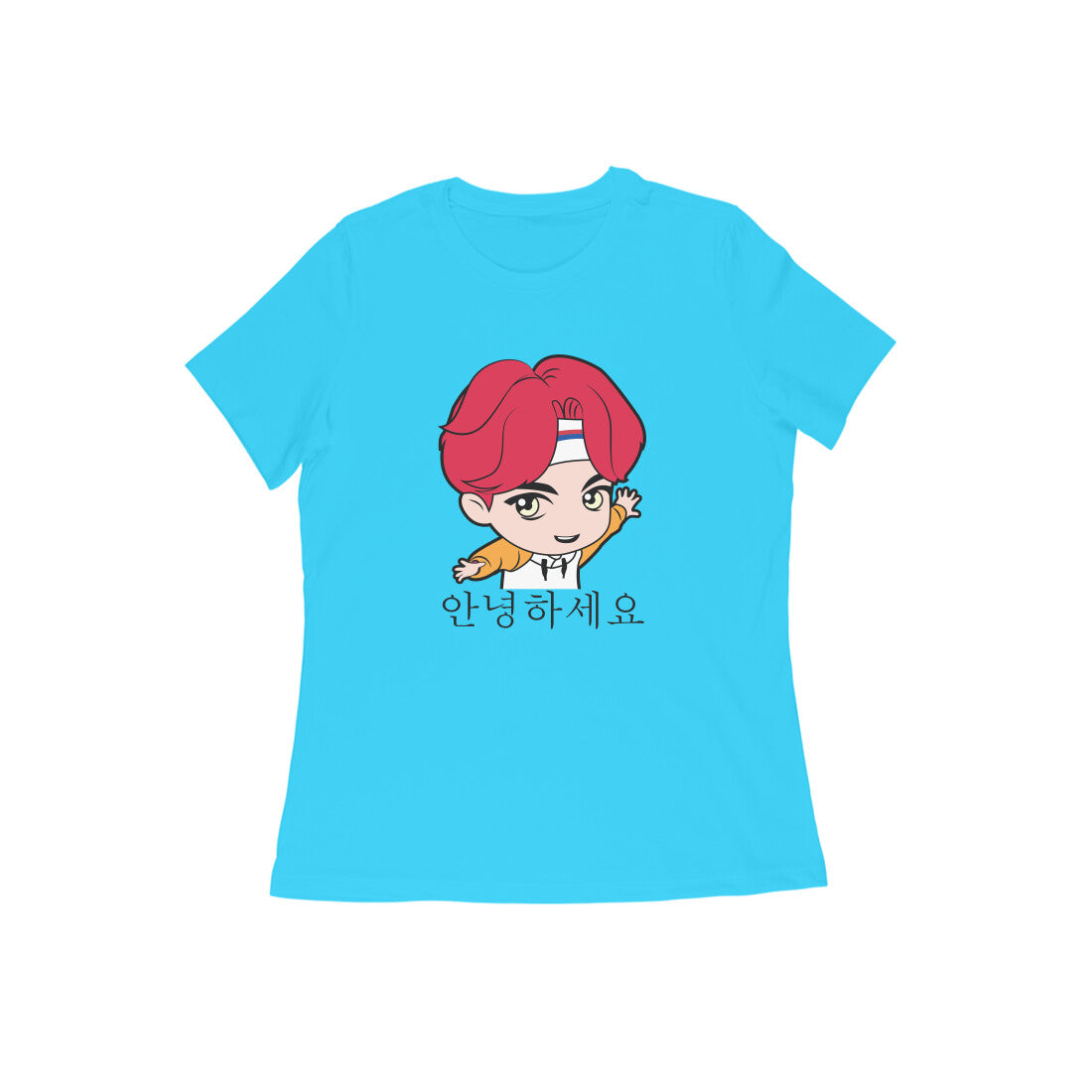 WOMEN'S ROUND NECK T-SHIRT - Korean β Annyeonghaseyo - Hello