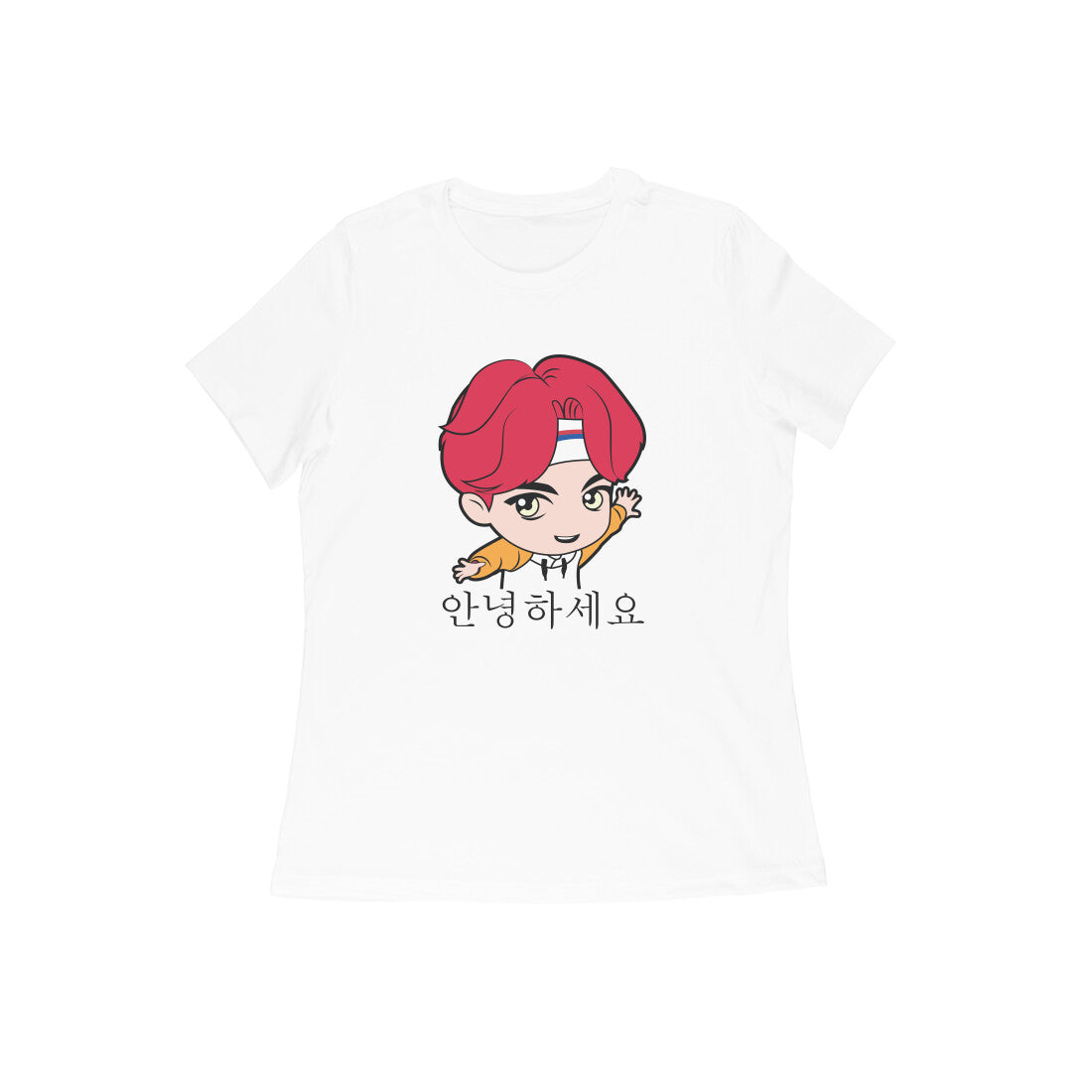 WOMEN'S ROUND NECK T-SHIRT - Korean β Annyeonghaseyo - Hello
