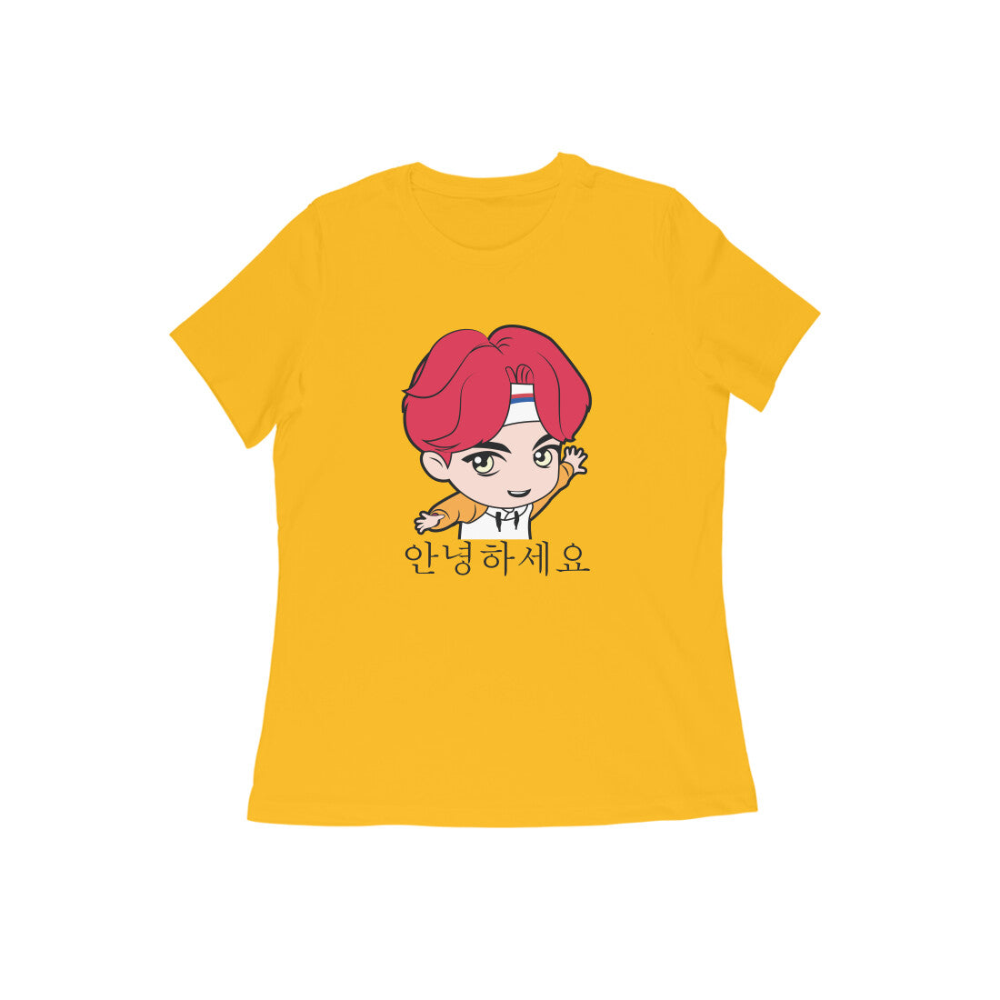 WOMEN'S ROUND NECK T-SHIRT - Korean β Annyeonghaseyo - Hello