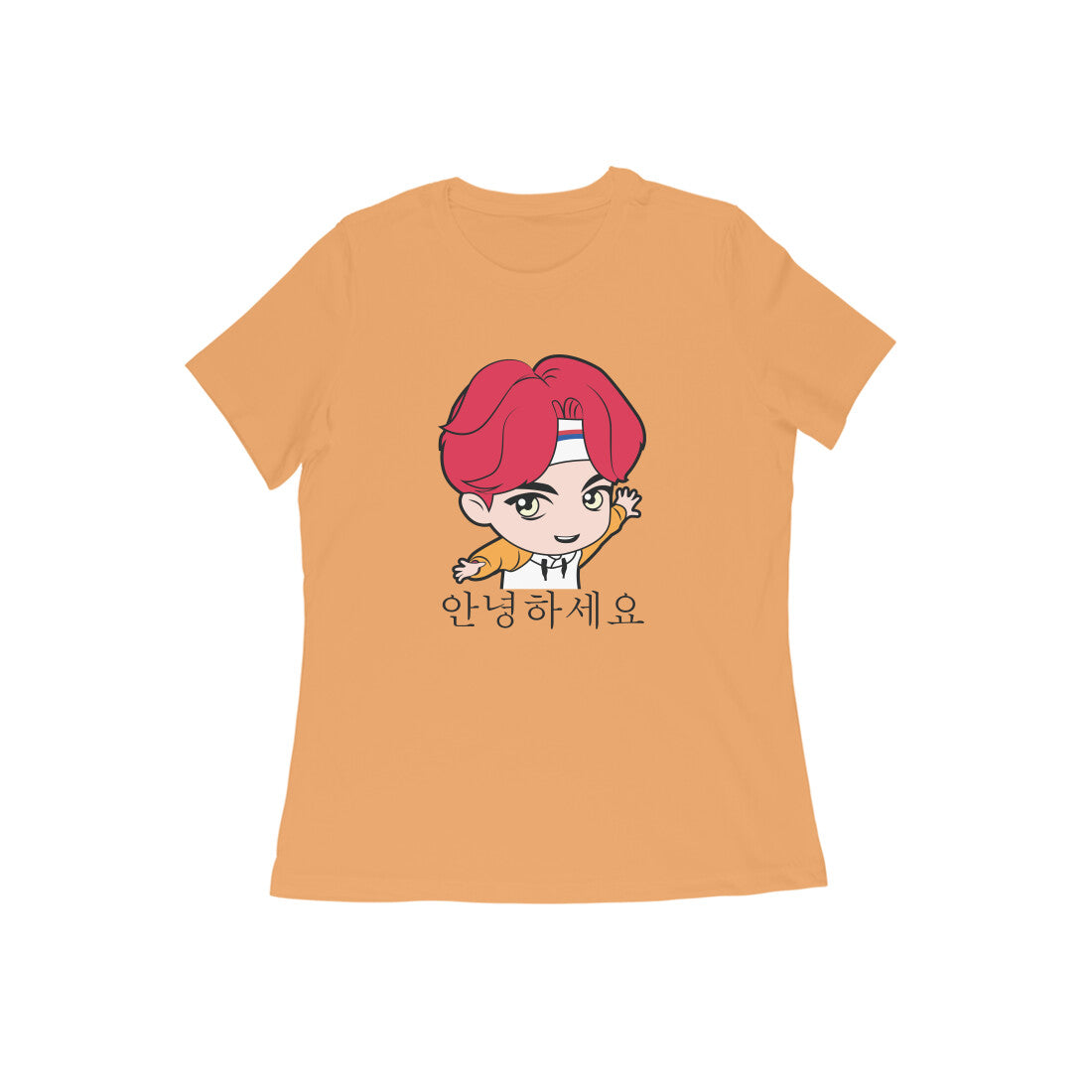 WOMEN'S ROUND NECK T-SHIRT - Korean β Annyeonghaseyo - Hello