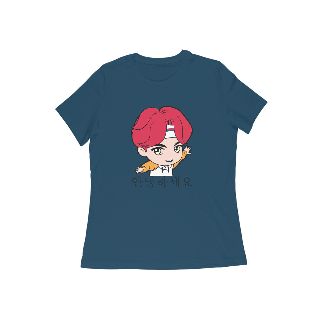 WOMEN'S ROUND NECK T-SHIRT - Korean β Annyeonghaseyo - Hello