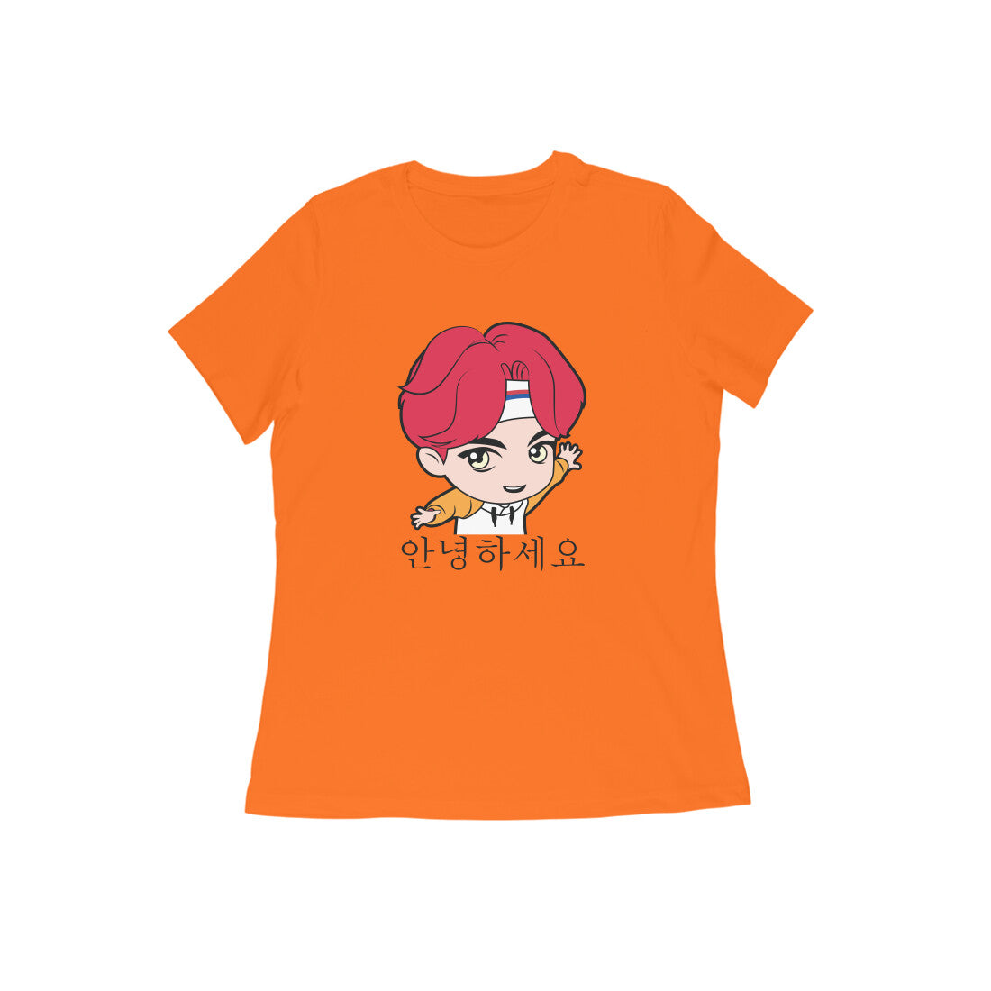 WOMEN'S ROUND NECK T-SHIRT - Korean β Annyeonghaseyo - Hello