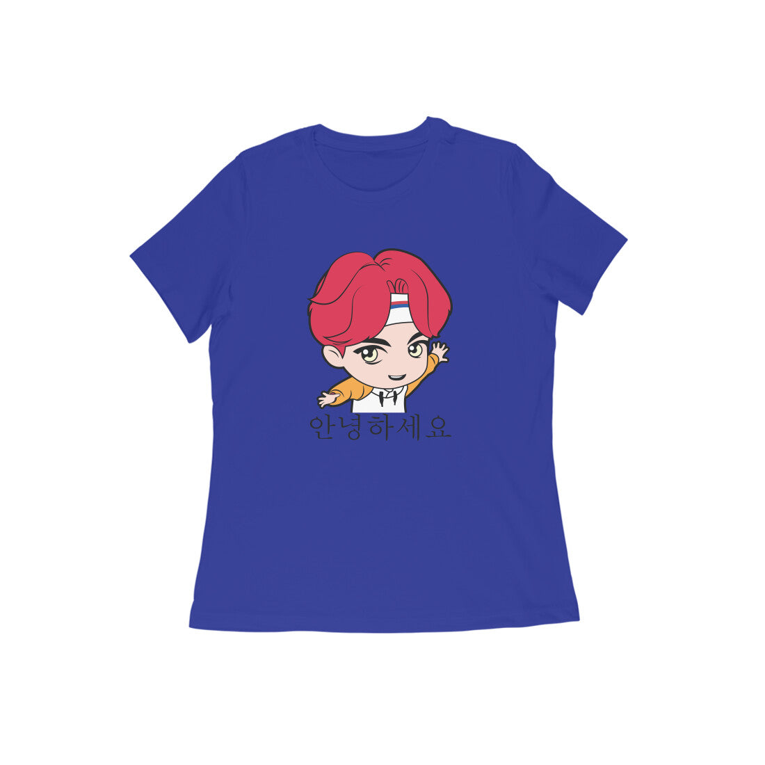 WOMEN'S ROUND NECK T-SHIRT - Korean β Annyeonghaseyo - Hello