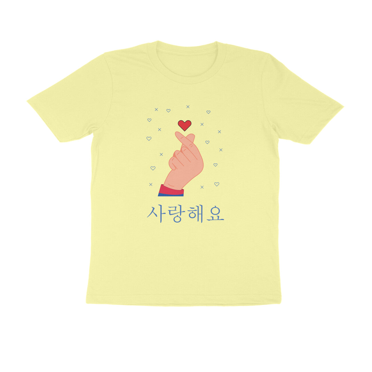 Half-Sleeve Round Neck T-Shirt β Korean β saranghaeyo - I love you 1