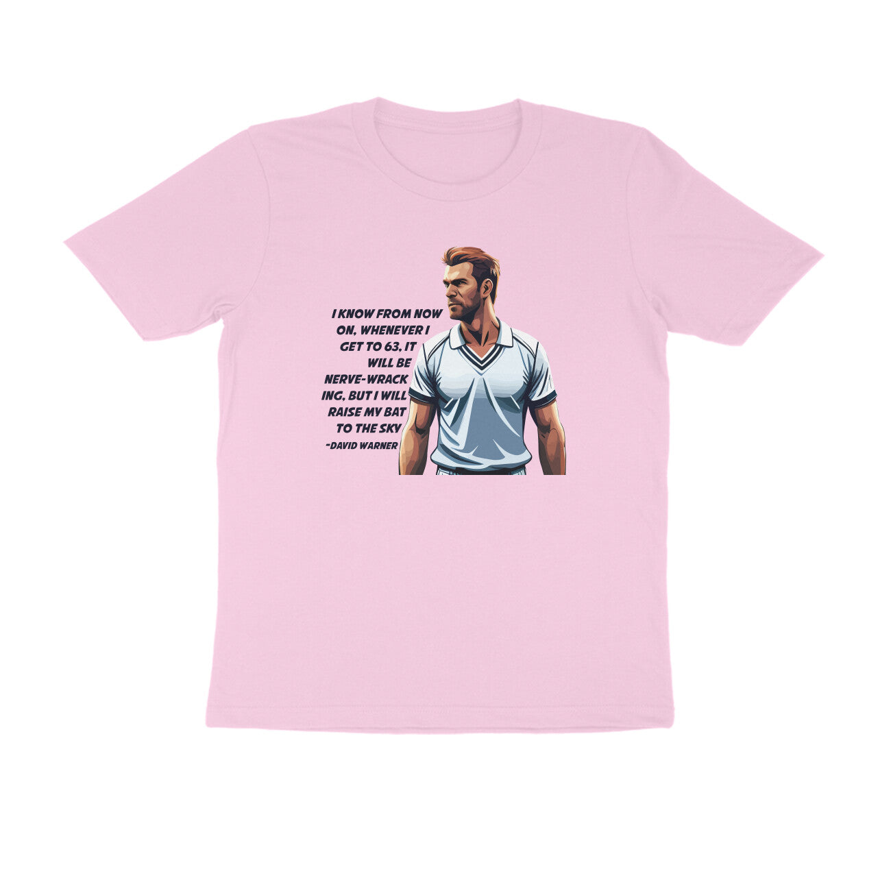 Half-Sleeve Round Neck T-Shirt – Cricket -David Warner - The Reverend