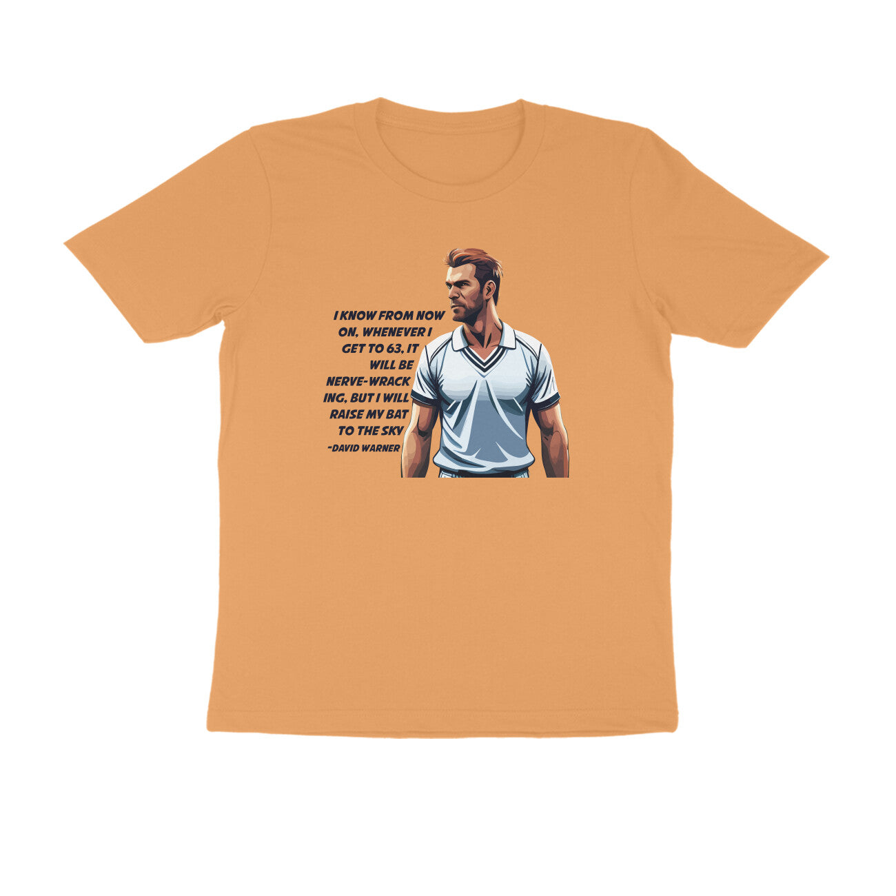 Half-Sleeve Round Neck T-Shirt – Cricket -David Warner - The Reverend