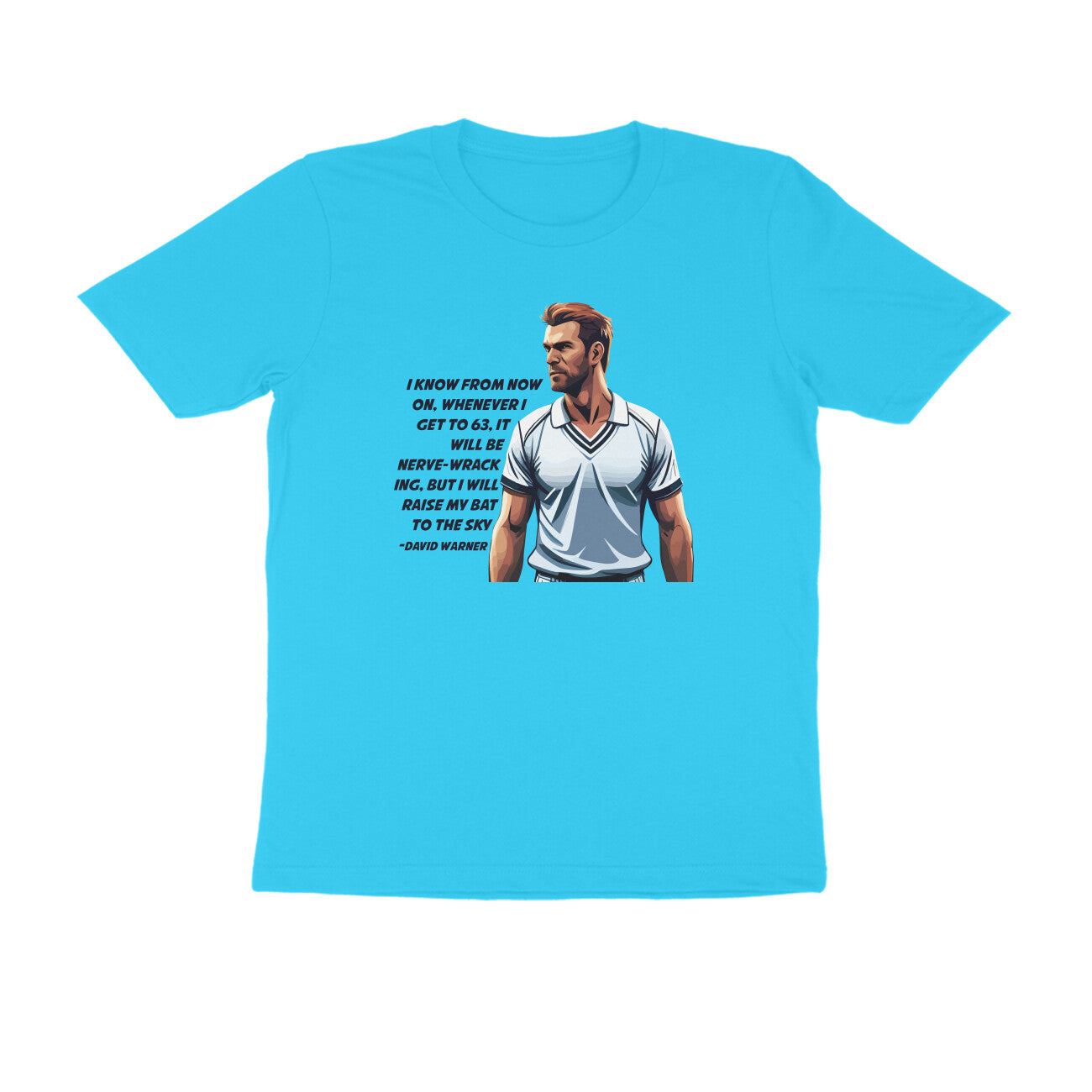 Half-Sleeve Round Neck T-Shirt – Cricket -David Warner - The Reverend