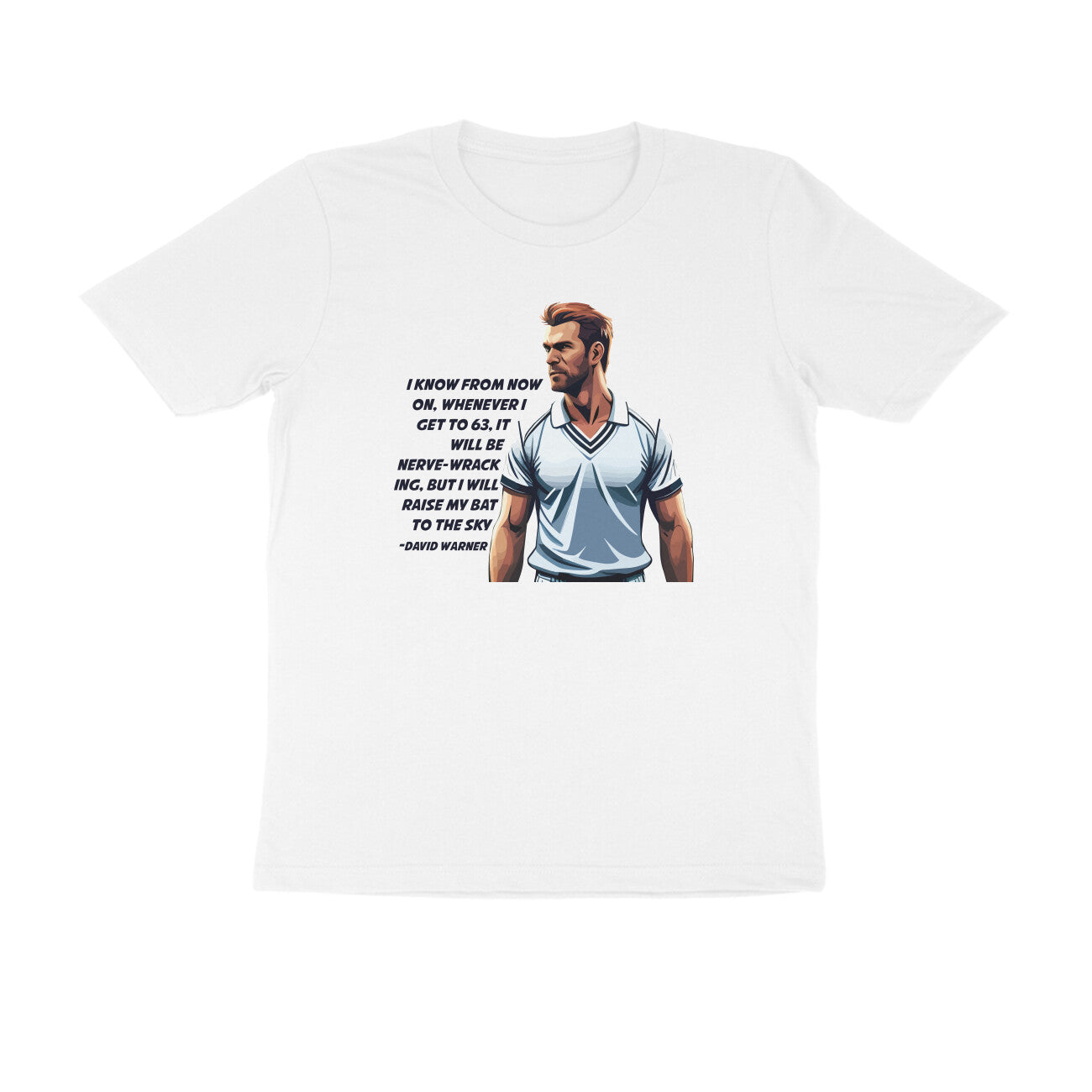 Half-Sleeve Round Neck T-Shirt – Cricket -David Warner - The Reverend