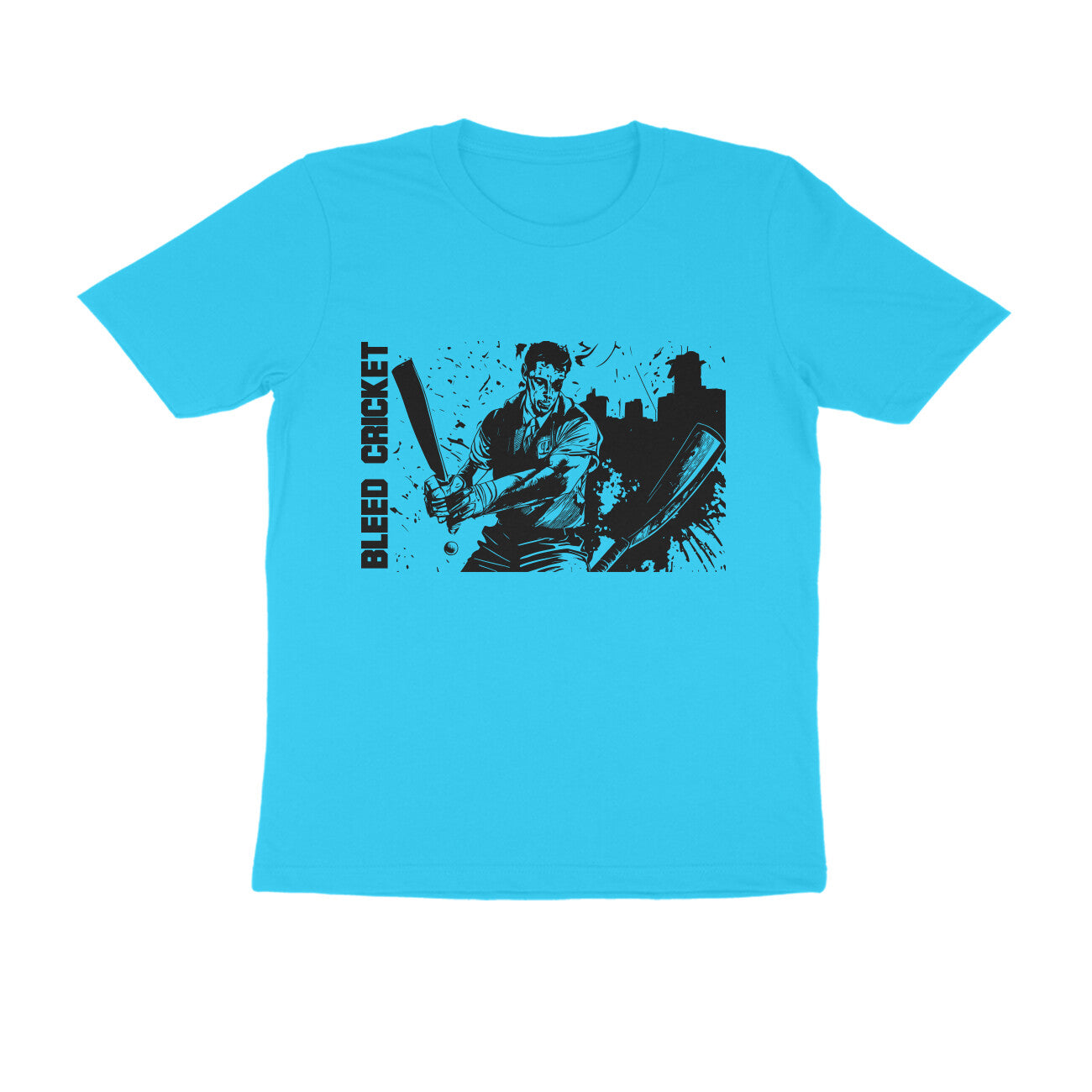 Half-Sleeve Round Neck T-Shirt – Bleed Cricket 1