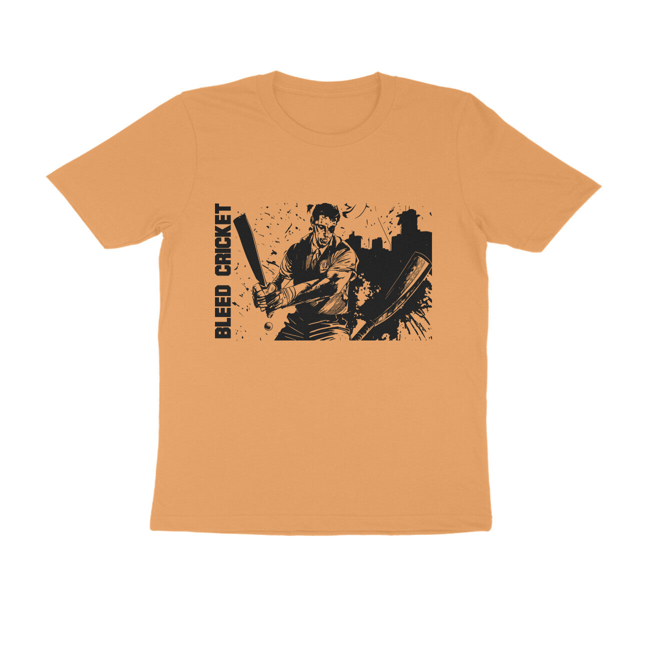 Half-Sleeve Round Neck T-Shirt – Bleed Cricket 1