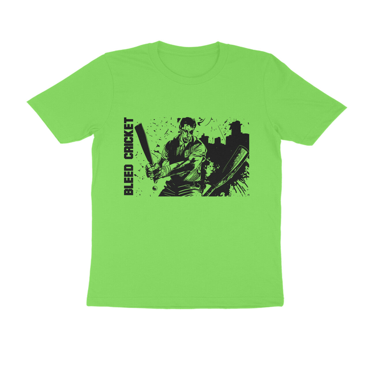 Half-Sleeve Round Neck T-Shirt – Bleed Cricket 1