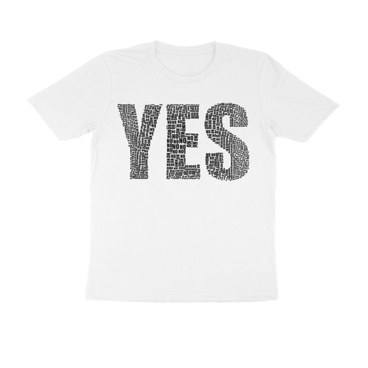 Half Sleeve Round Neck T-Shirt - BlackText - Yes puraidoprints