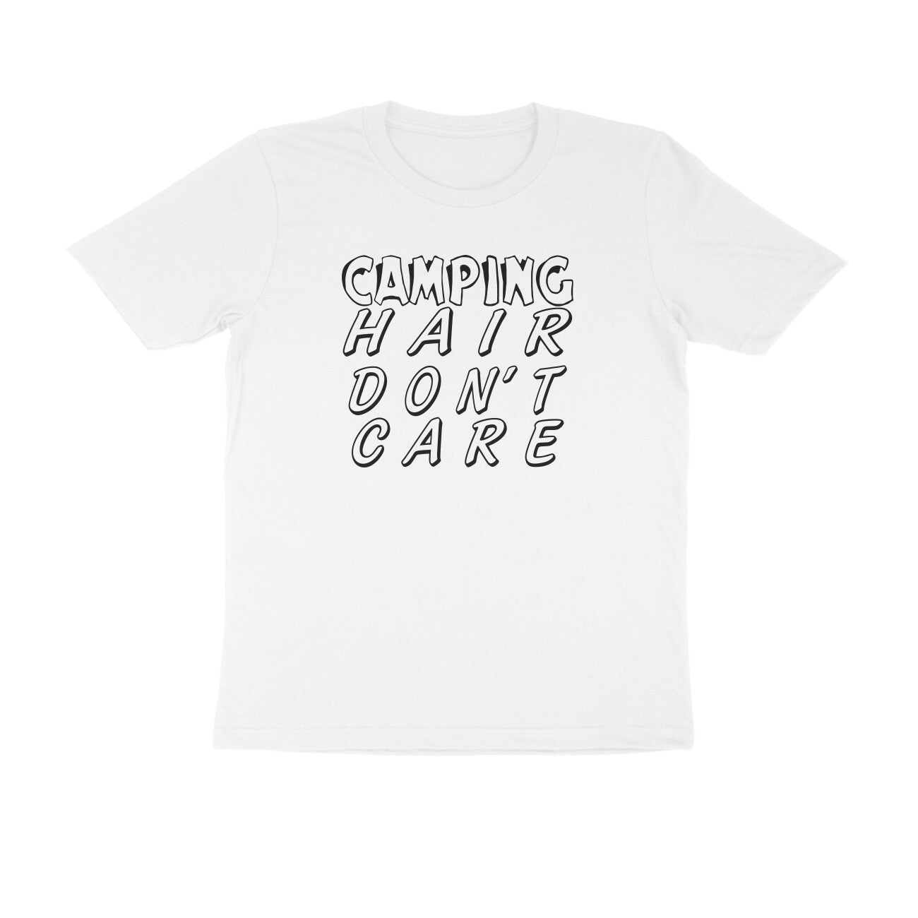 Half Sleeve Round Neck T-Shirt – Camping Hair don’t care 1 puraidoprints