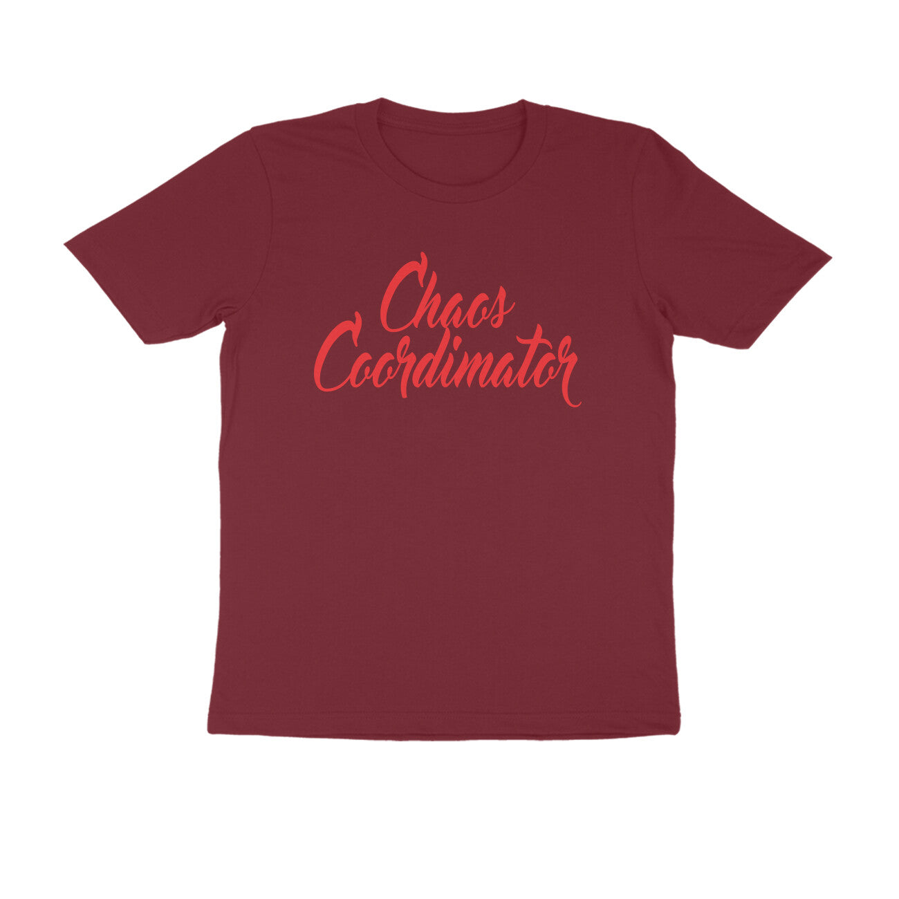 Half Sleeve Round Neck T-Shirt – Chaos Coordinator 4 puraidoprints