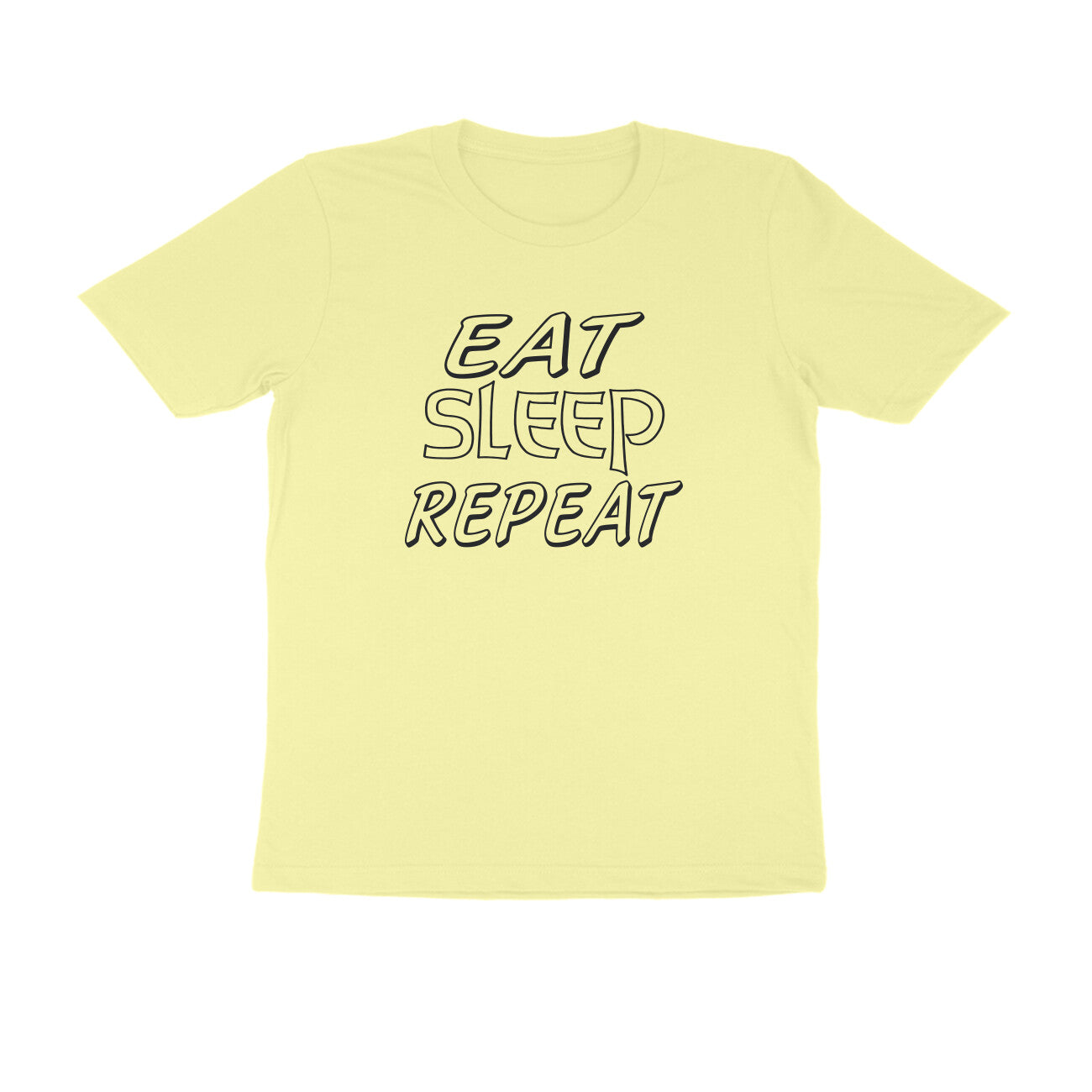 Half Sleeve Round Neck T-Shirt – Eat Sleep Repeat puraidoprints