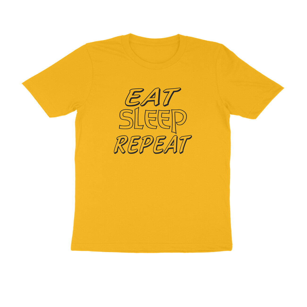 Half Sleeve Round Neck T-Shirt – Eat Sleep Repeat puraidoprints