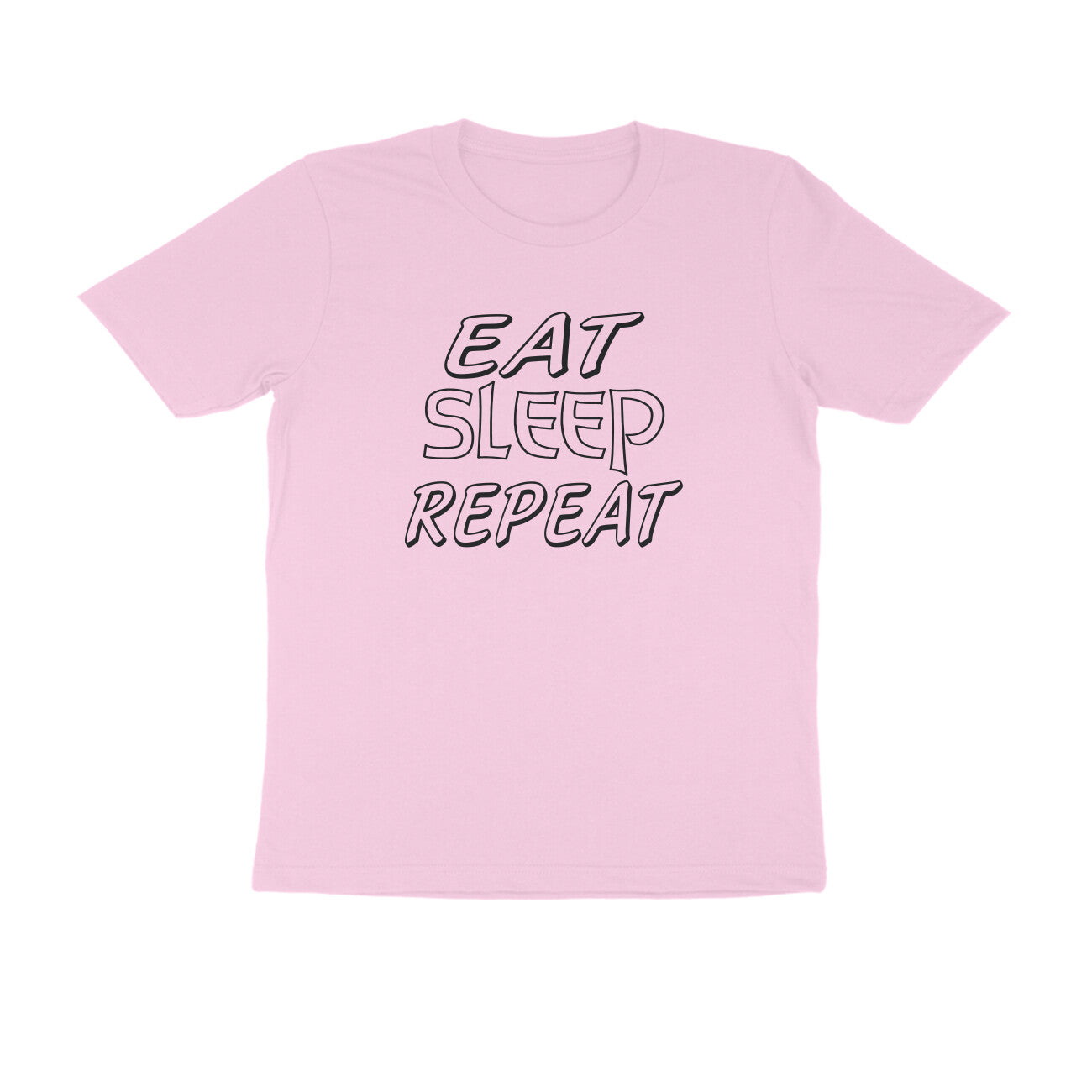 Half Sleeve Round Neck T-Shirt – Eat Sleep Repeat puraidoprints