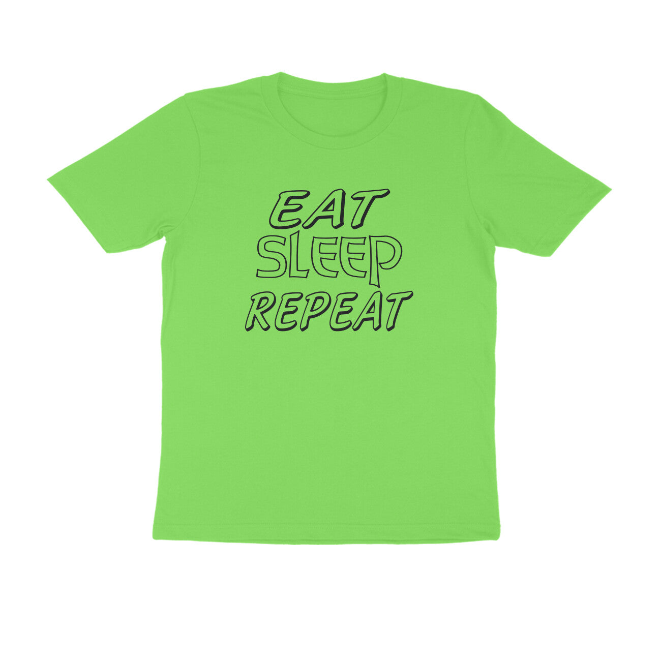 Half Sleeve Round Neck T-Shirt – Eat Sleep Repeat puraidoprints