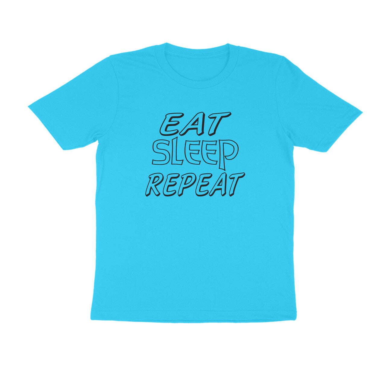 Half Sleeve Round Neck T-Shirt – Eat Sleep Repeat puraidoprints