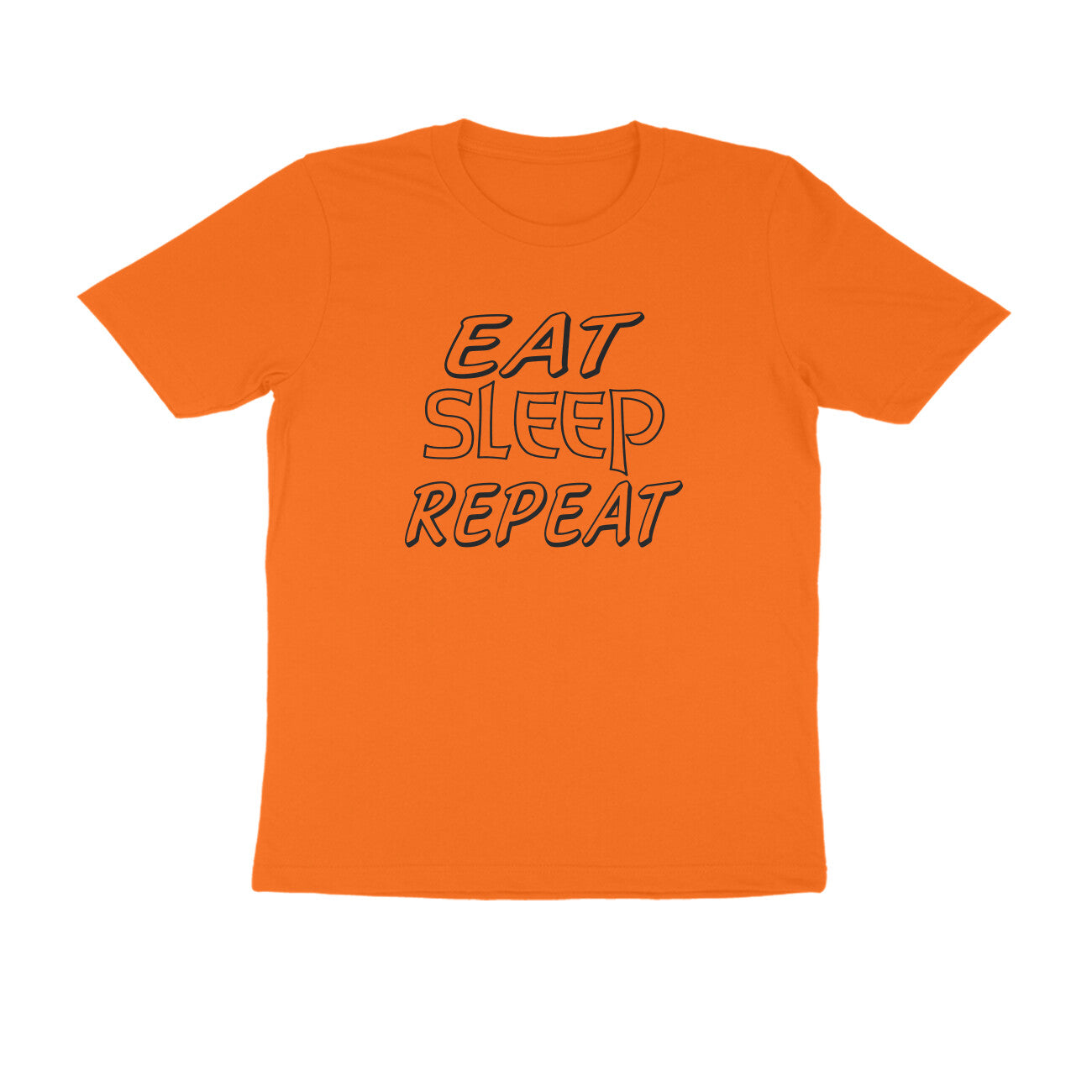 Half Sleeve Round Neck T-Shirt – Eat Sleep Repeat puraidoprints