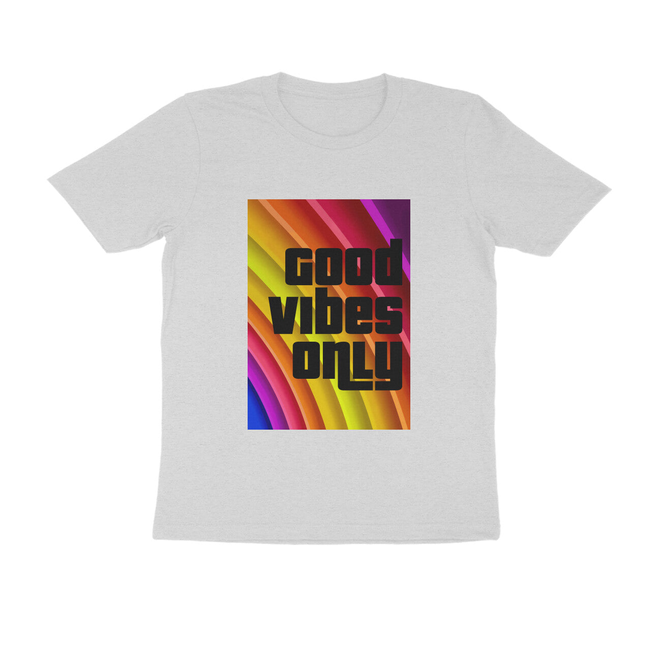 Half Sleeve Round Neck T-Shirt - Good vibes only puraidoprints