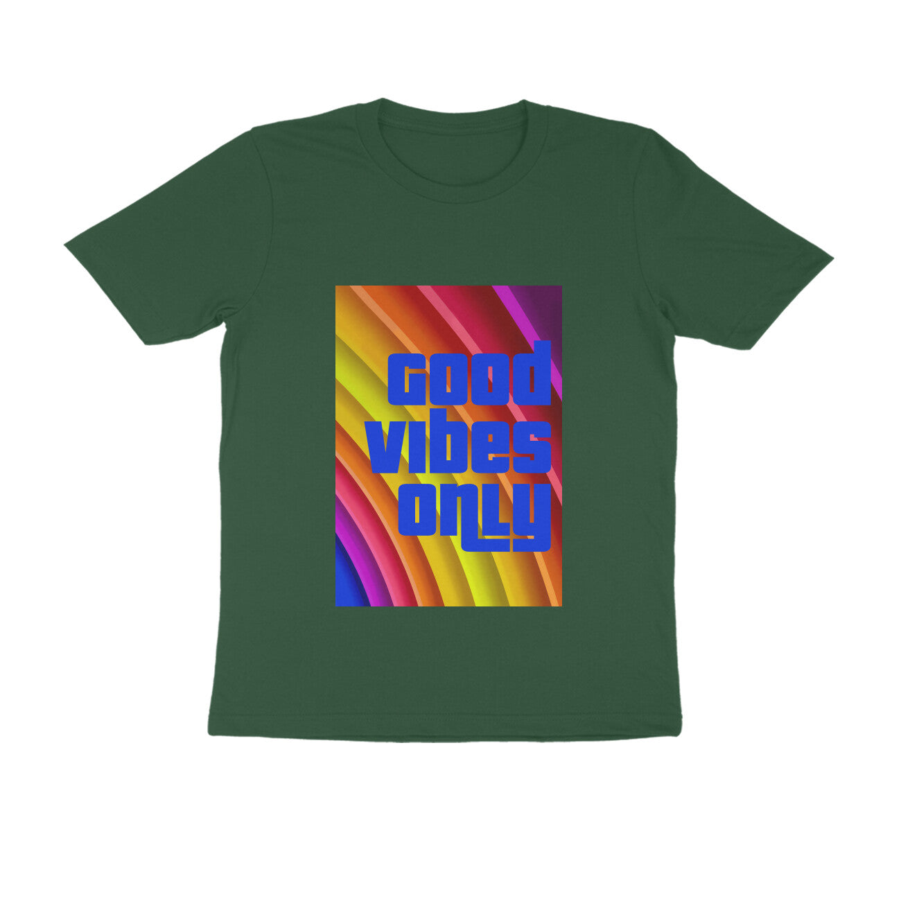 Half Sleeve Round Neck T-Shirt - Good vibes only puraidoprints
