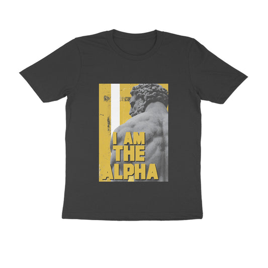 Half Sleeve Round Neck T-Shirt – I am Alpha puraidoprints