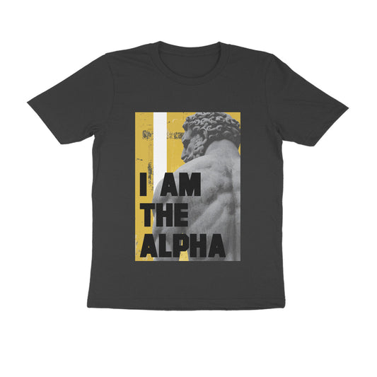 Half Sleeve Round Neck T-Shirt – I am Alpha puraidoprints