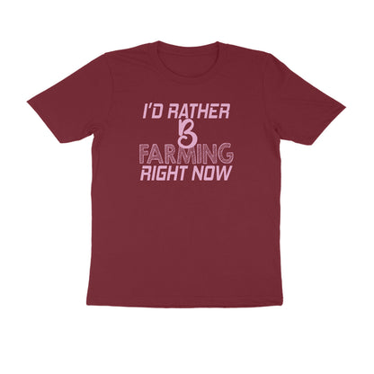 Half Sleeve Round Neck T-Shirt – I’d rather B farming right now 3 puraidoprints
