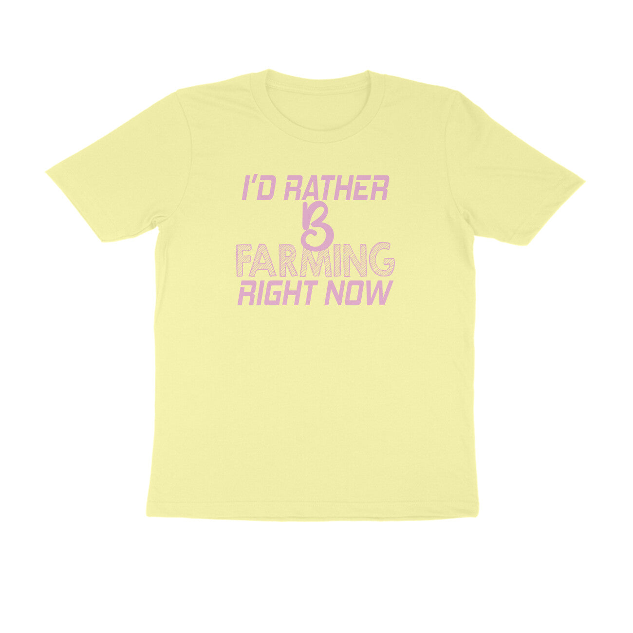 Half Sleeve Round Neck T-Shirt – I’d rather B farming right now 3 puraidoprints
