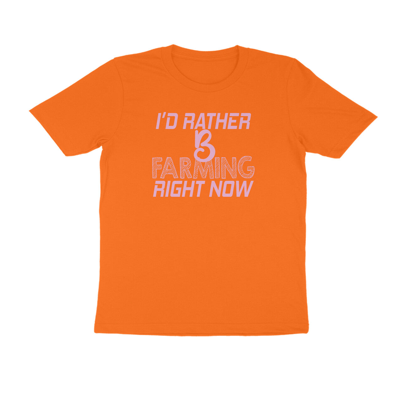 Half Sleeve Round Neck T-Shirt – I’d rather B farming right now 3 puraidoprints